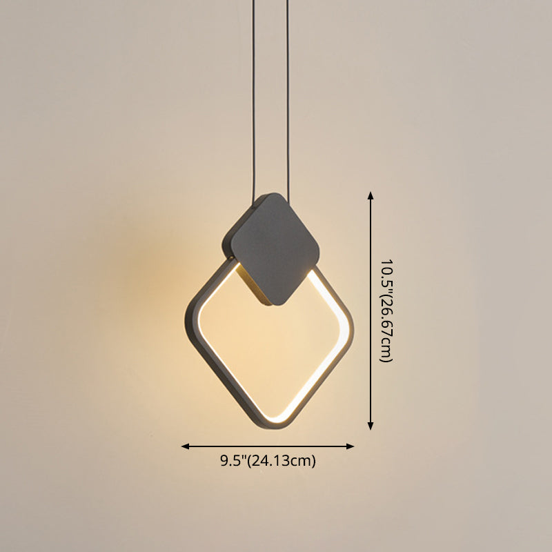 Modern Black LED Ceiling Pendant Bedroom Mini Metal Ring Bedside Lamps Clearhalo 'Ceiling Lights' 'Modern Pendants' 'Modern' 'Pendant Lights' 'Pendants' Lighting' 2554710