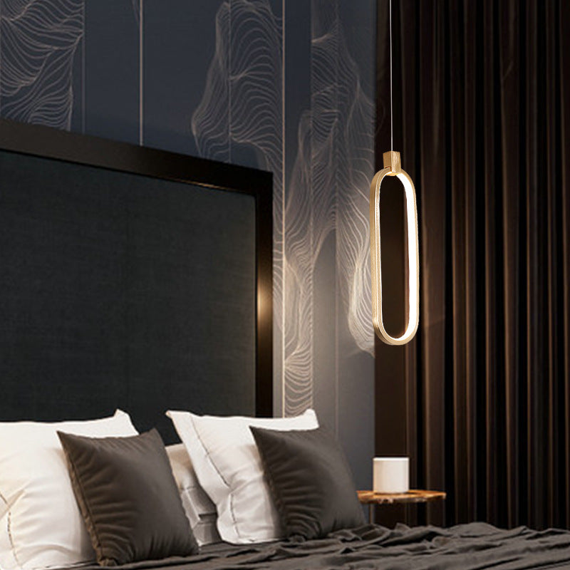 Gold LED Bedroom Hanging Pendant Light Metal Single Head Small Ceiling Pendant Light Clearhalo 'Ceiling Lights' 'Modern Pendants' 'Modern' 'Pendant Lights' 'Pendants' Lighting' 2554716