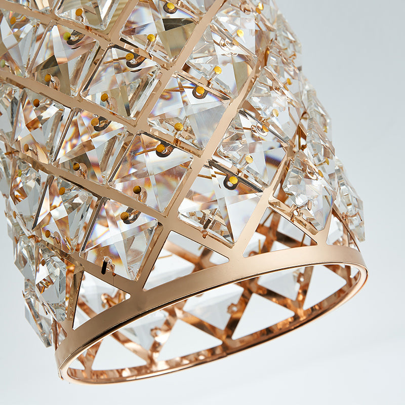 Crystal Pineapple Mini Semi Flush Ceiling Light Minimalist 1 Bulb Corridor Ceiling Lighting in Gold Clearhalo 'Ceiling Lights' 'Close To Ceiling Lights' 'Close to ceiling' 'Flush mount' Lighting' 255476