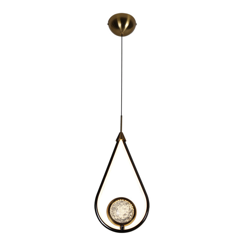Contemporary Style LED Beside Lamp Metal Crystal Ceiling Hanging Pendant Clearhalo 'Ceiling Lights' 'Modern Pendants' 'Modern' 'Pendant Lights' 'Pendants' Lighting' 2554761