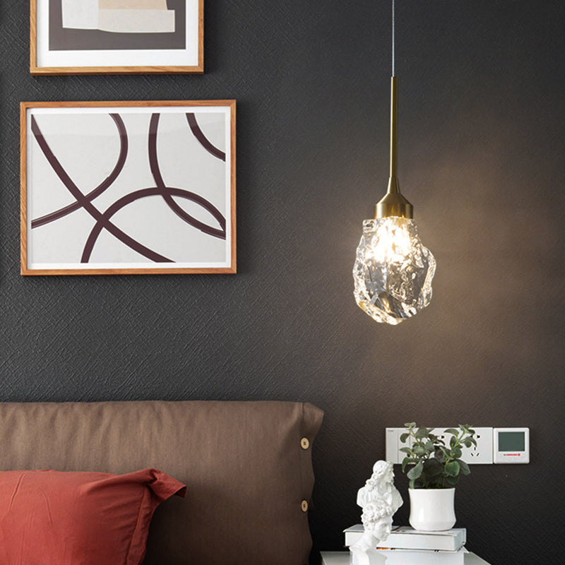 Brass Finish Mini Crystal Pendant Light Modern Style Ceiling Pendant Light for Living Room Bar Coffee Shop Clearhalo 'Ceiling Lights' 'Modern Pendants' 'Modern' 'Pendant Lights' 'Pendants' Lighting' 2554775