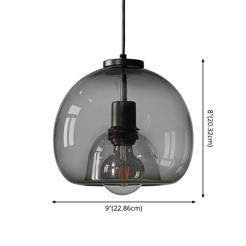 Black Mini Glass Globe Pendant Light Adjustable LED Kitchen Pendant Lighting Clearhalo 'Ceiling Lights' 'Glass shade' 'Glass' 'Modern Pendants' 'Modern' 'Pendant Lights' 'Pendants' Lighting' 2554874