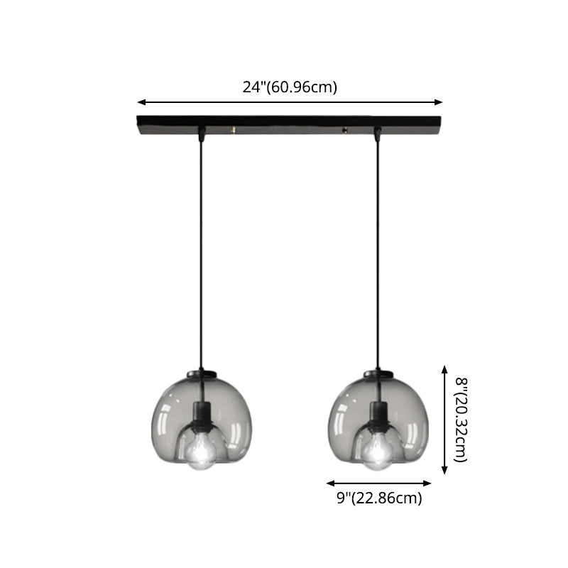 Black Mini Glass Globe Pendant Light Adjustable LED Kitchen Pendant Lighting Clearhalo 'Ceiling Lights' 'Glass shade' 'Glass' 'Modern Pendants' 'Modern' 'Pendant Lights' 'Pendants' Lighting' 2554875