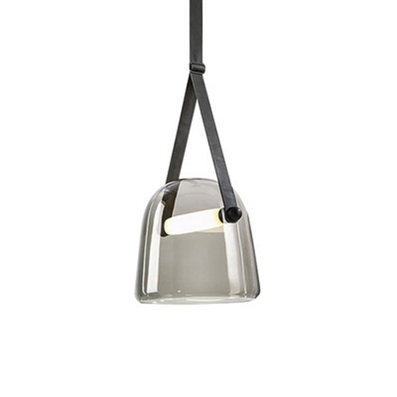 Large Glass Dome Pendant Light Fixture LED Pendant Lighting for kitchen Island Grey Clearhalo 'Ceiling Lights' 'Glass shade' 'Glass' 'Modern Pendants' 'Modern' 'Pendant Lights' 'Pendants' Lighting' 2554933