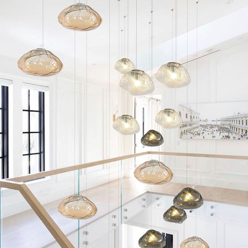 Post Modern Cloud Suspension Lighting Adjustable Cord Hanging Pendant Light Clearhalo 'Ceiling Lights' 'Glass shade' 'Glass' 'Modern Pendants' 'Modern' 'Pendant Lights' 'Pendants' Lighting' 2554946