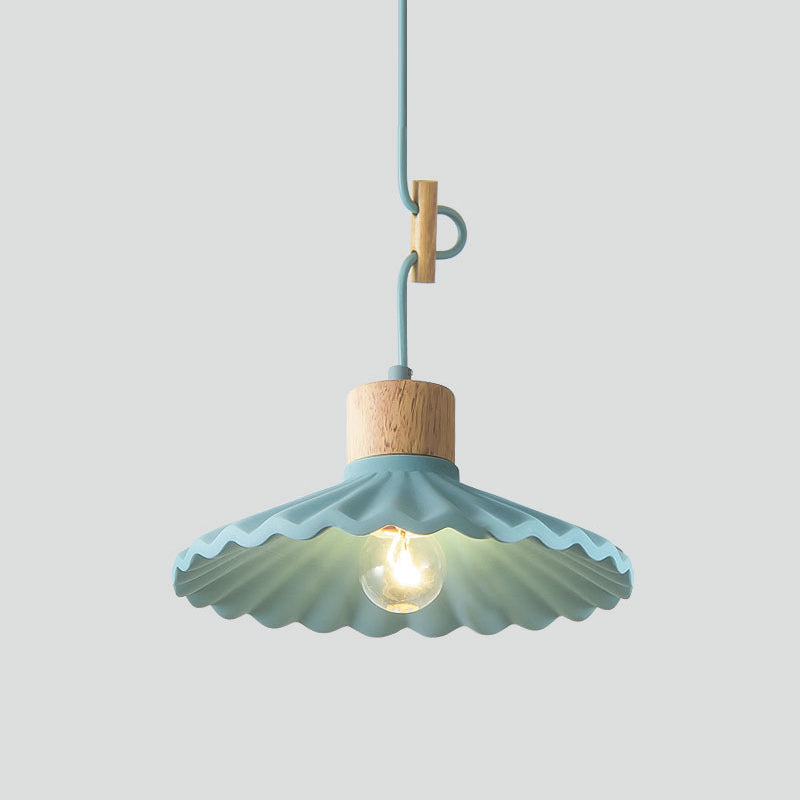 Modern Mini Colorful Pendant Light Lovely Cement Saucer Shade Single Pendant Light for Bedroom Blue Clearhalo 'Ceiling Lights' 'Modern Pendants' 'Modern' 'Pendant Lights' 'Pendants' Lighting' 2554993