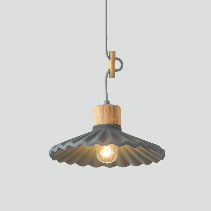 Modern Mini Colorful Pendant Light Lovely Cement Saucer Shade Single Pendant Light for Bedroom Grey Clearhalo 'Ceiling Lights' 'Modern Pendants' 'Modern' 'Pendant Lights' 'Pendants' Lighting' 2554997