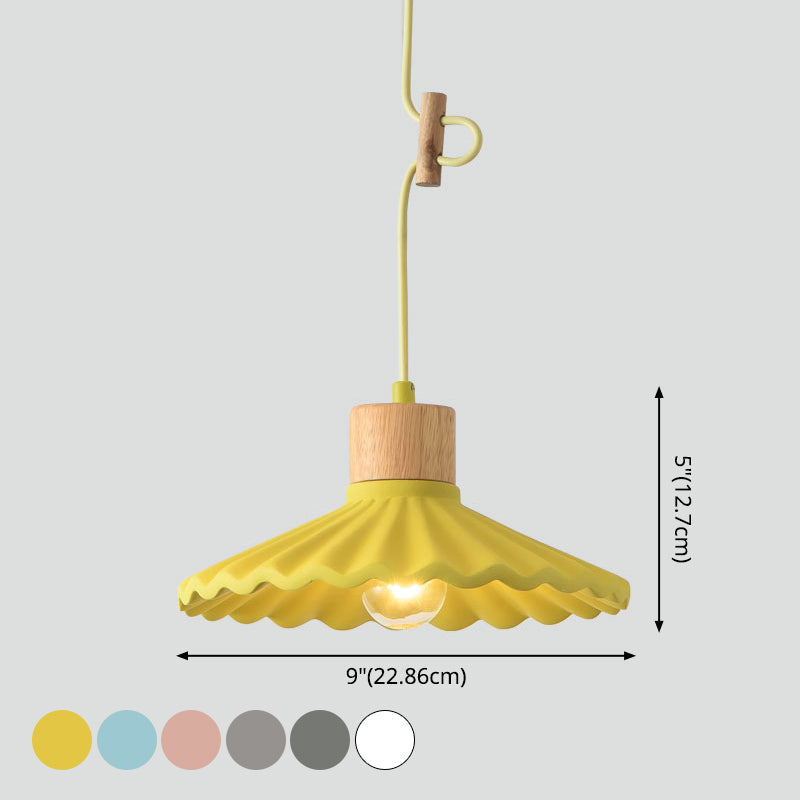 Modern Mini Colorful Pendant Light Lovely Cement Saucer Shade Single Pendant Light for Bedroom Clearhalo 'Ceiling Lights' 'Modern Pendants' 'Modern' 'Pendant Lights' 'Pendants' Lighting' 2555002