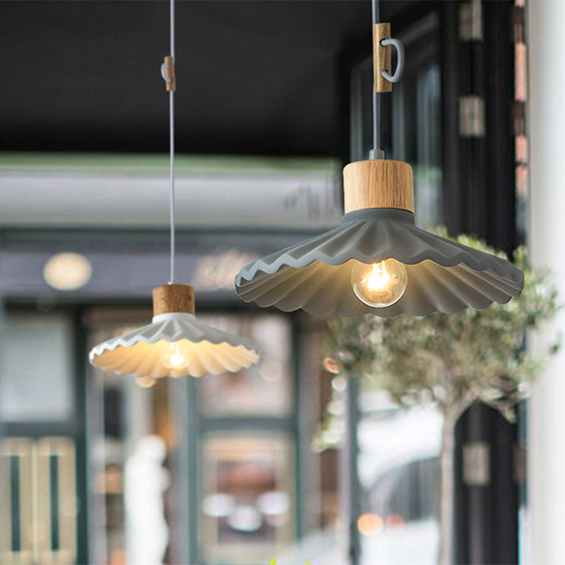 Modern Mini Colorful Pendant Light Lovely Cement Saucer Shade Single Pendant Light for Bedroom Clearhalo 'Ceiling Lights' 'Modern Pendants' 'Modern' 'Pendant Lights' 'Pendants' Lighting' 2555003