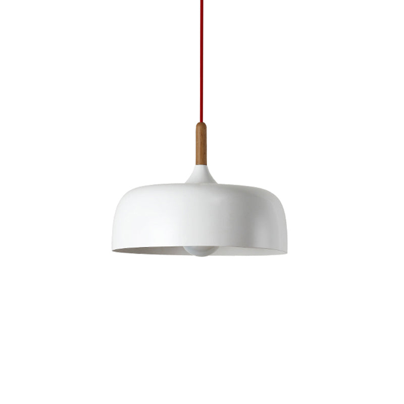 Macaron Color Modern LED Ceiling Light LED Hanging Pendant Light with Wood Lamp Socket White 12" Clearhalo 'Ceiling Lights' 'Modern Pendants' 'Modern' 'Pendant Lights' 'Pendants' Lighting' 2555025