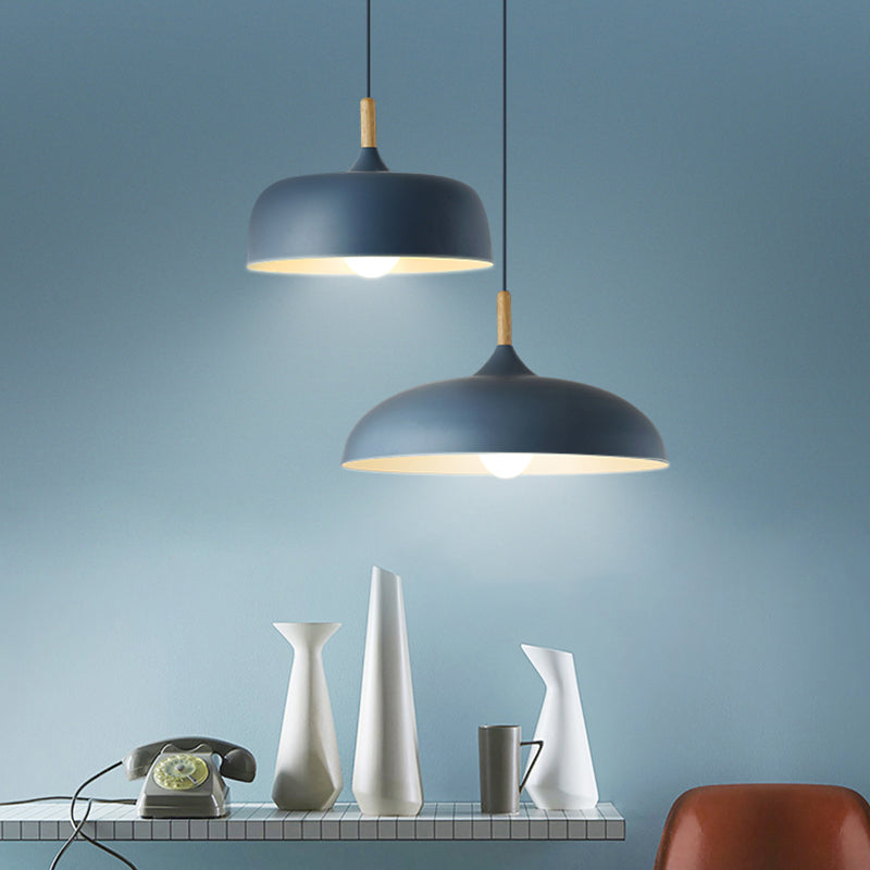 Macaron Color Modern LED Ceiling Light LED Hanging Pendant Light with Wood Lamp Socket Clearhalo 'Ceiling Lights' 'Modern Pendants' 'Modern' 'Pendant Lights' 'Pendants' Lighting' 2555027