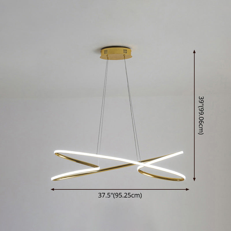 Simplicity Line LED Chandelier Light Aluminum Modern Style Bedroom Hanging Light Clearhalo 'Ceiling Lights' 'Chandeliers' 'Modern Chandeliers' 'Modern' Lighting' 2555338