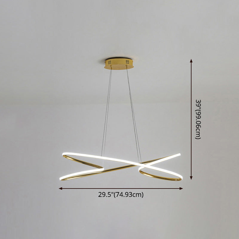 Simplicity Line LED Chandelier Light Aluminum Modern Style Bedroom Hanging Light Clearhalo 'Ceiling Lights' 'Chandeliers' 'Modern Chandeliers' 'Modern' Lighting' 2555341
