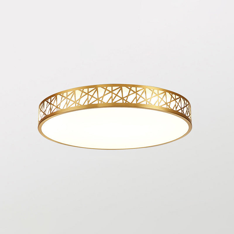 Brass Geometric Shaped Ceiling Light Minimalist Acrylic LED Flushmount with Nest Design Brass 12" Round Clearhalo 'Ceiling Lights' 'Close To Ceiling Lights' 'Close to ceiling' 'Flush mount' Lighting' 2556364