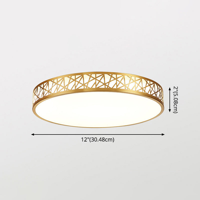 Brass Geometric Shaped Ceiling Light Minimalist Acrylic LED Flushmount with Nest Design Clearhalo 'Ceiling Lights' 'Close To Ceiling Lights' 'Close to ceiling' 'Flush mount' Lighting' 2556374