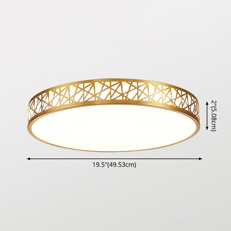 Brass Geometric Shaped Ceiling Light Minimalist Acrylic LED Flushmount with Nest Design Clearhalo 'Ceiling Lights' 'Close To Ceiling Lights' 'Close to ceiling' 'Flush mount' Lighting' 2556375