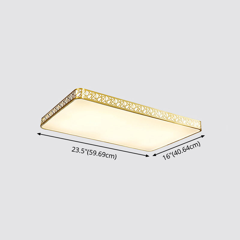 Brass Geometric Shaped Ceiling Light Minimalist Acrylic LED Flushmount with Nest Design Clearhalo 'Ceiling Lights' 'Close To Ceiling Lights' 'Close to ceiling' 'Flush mount' Lighting' 2556378