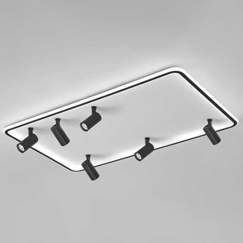 Acrylic Rectangular Flush Mount Spotlight Minimalist LED Ceiling Fixture for Living Room Black Clearhalo 'Ceiling Lights' 'Close To Ceiling Lights' 'Close to ceiling' 'Flush mount' Lighting' 2556404