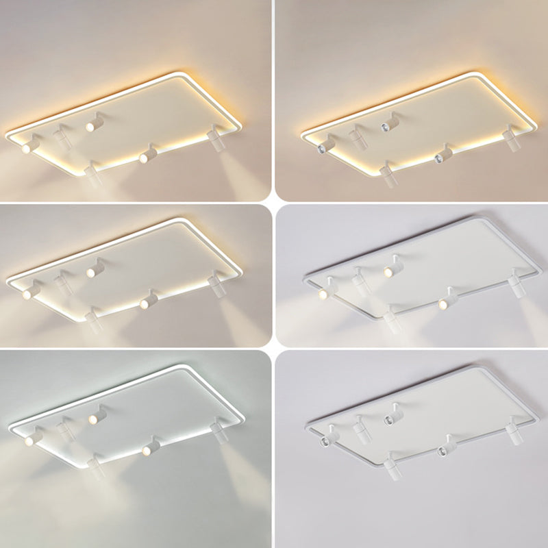 Acrylic Rectangular Flush Mount Spotlight Minimalist LED Ceiling Fixture for Living Room Clearhalo 'Ceiling Lights' 'Close To Ceiling Lights' 'Close to ceiling' 'Flush mount' Lighting' 2556407