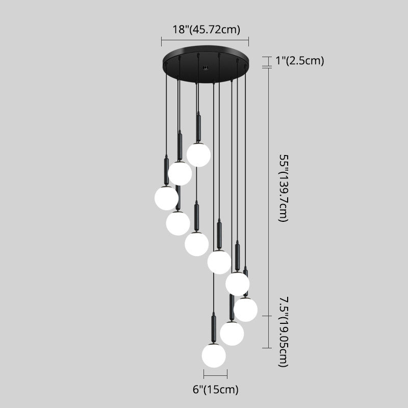 Modern Minimalist Multiple Globe Shade Pendant Light Metal Long Hanging Lamp for Living Room Clearhalo 'Ceiling Lights' 'Close To Ceiling Lights' 'Glass shade' 'Glass' 'Modern Pendants' 'Modern' 'Pendant Lights' 'Pendants' Lighting' 2556889