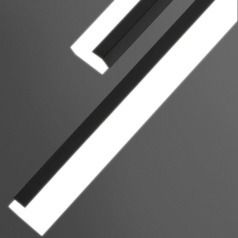 Crossed Line Shape Semi Flush Mount LED Ceiling Lamp Aluminum Modern Simplicity Living Room Lighting Fixture Light Clearhalo 'Ceiling Lights' 'Close To Ceiling Lights' 'Close to ceiling' 'Semi-flushmount' Lighting' 2562375