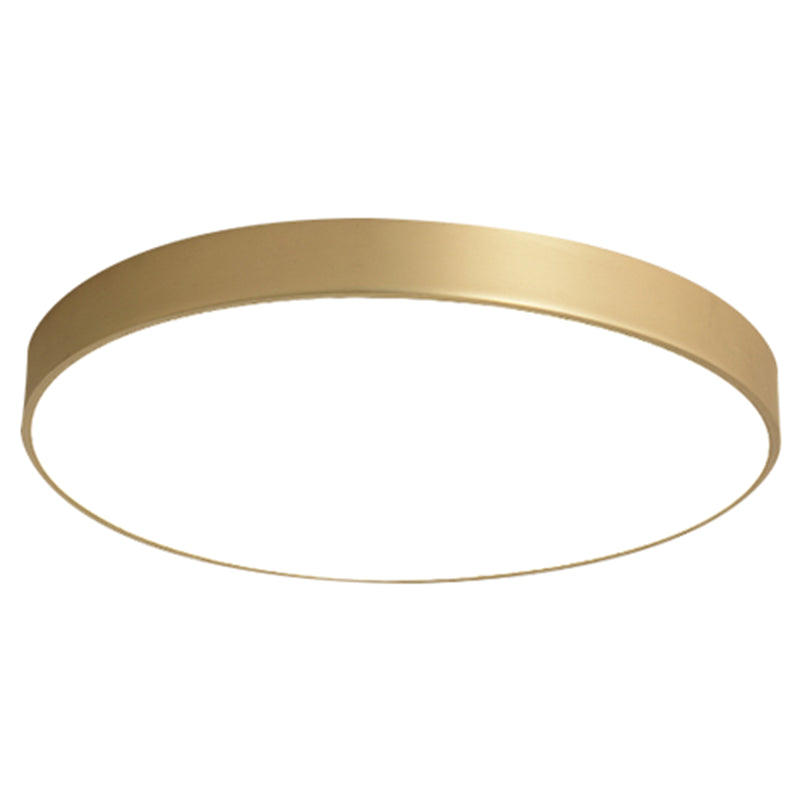 Simplicity Round Shape LED Ceiling Lamp Modern Bedroom Corridor Lighting Fixture Light with Gold Baking Paint Bezel Gold 12" White Clearhalo 'Ceiling Lights' 'Close To Ceiling Lights' 'Close to ceiling' 'Flush mount' Lighting' 2562382