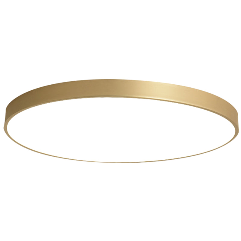 Simplicity Round Shape LED Ceiling Lamp Modern Bedroom Corridor Lighting Fixture Light with Gold Baking Paint Bezel Gold 19.5" White Clearhalo 'Ceiling Lights' 'Close To Ceiling Lights' 'Close to ceiling' 'Flush mount' Lighting' 2562385