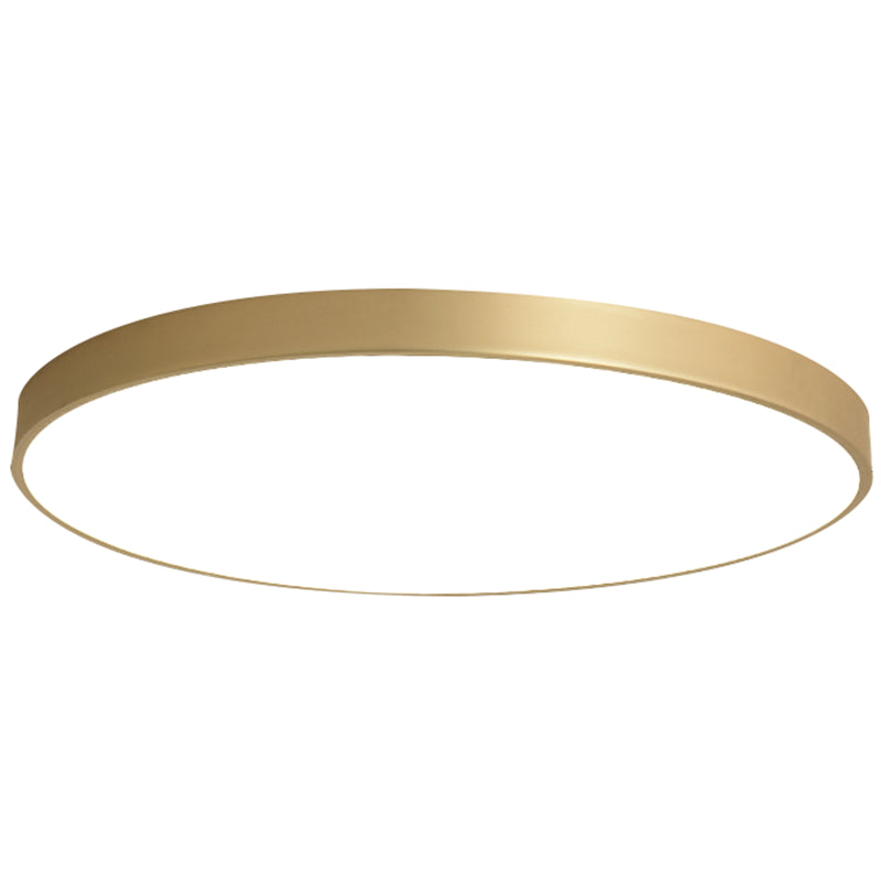 Simplicity Round Shape LED Ceiling Lamp Modern Bedroom Corridor Lighting Fixture Light with Gold Baking Paint Bezel Gold 23.5" White Clearhalo 'Ceiling Lights' 'Close To Ceiling Lights' 'Close to ceiling' 'Flush mount' Lighting' 2562387