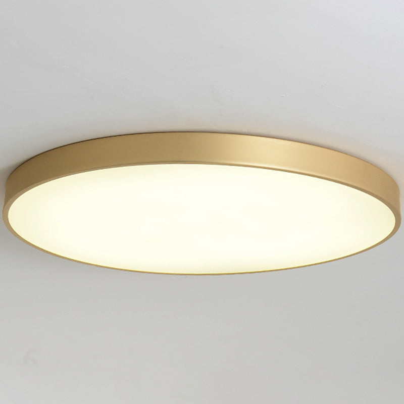 Simplicity Round Shape LED Ceiling Lamp Modern Bedroom Corridor Lighting Fixture Light with Gold Baking Paint Bezel Clearhalo 'Ceiling Lights' 'Close To Ceiling Lights' 'Close to ceiling' 'Flush mount' Lighting' 2562390