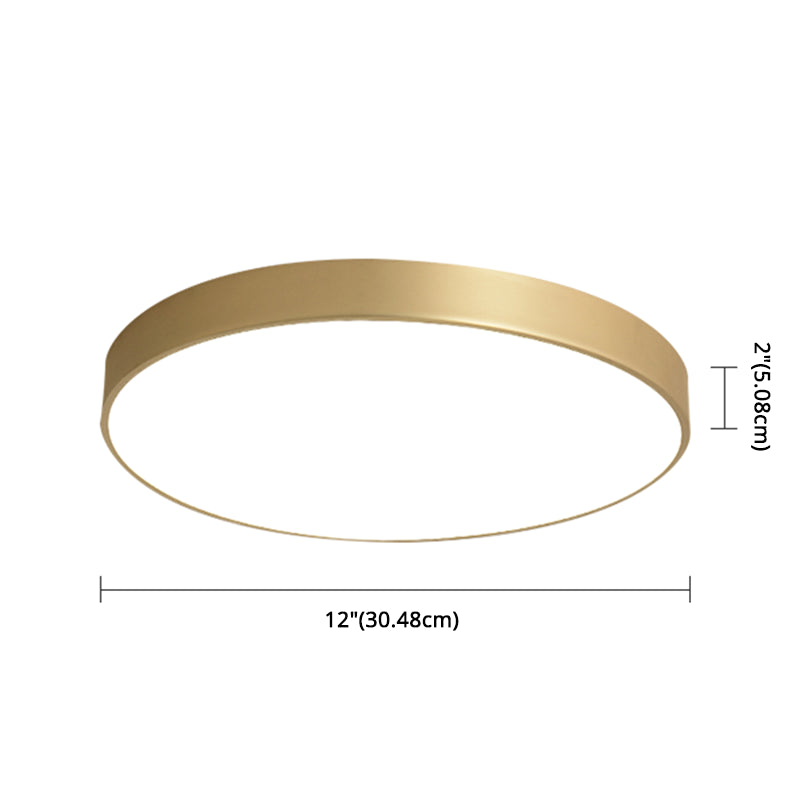 Simplicity Round Shape LED Ceiling Lamp Modern Bedroom Corridor Lighting Fixture Light with Gold Baking Paint Bezel Clearhalo 'Ceiling Lights' 'Close To Ceiling Lights' 'Close to ceiling' 'Flush mount' Lighting' 2562394