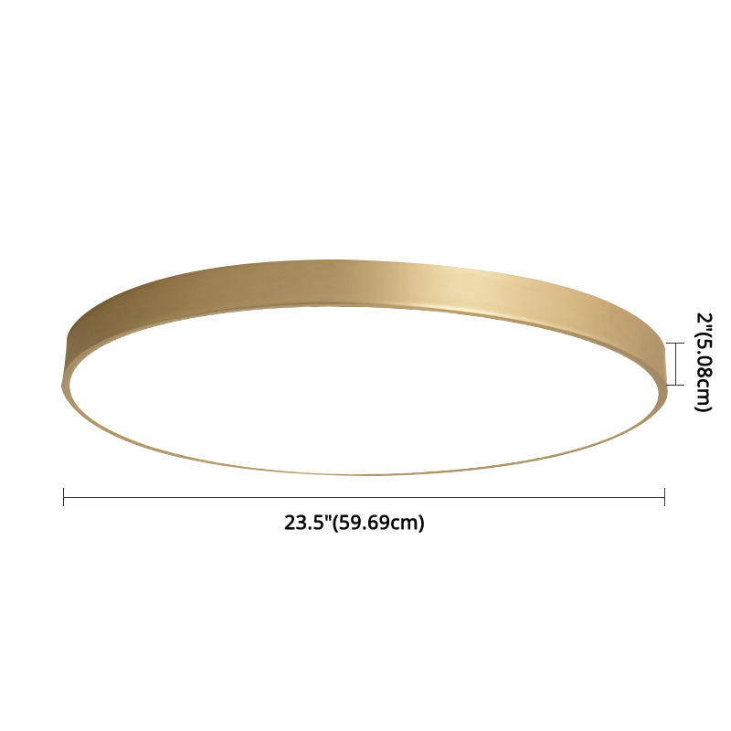 Simplicity Round Shape LED Ceiling Lamp Modern Bedroom Corridor Lighting Fixture Light with Gold Baking Paint Bezel Clearhalo 'Ceiling Lights' 'Close To Ceiling Lights' 'Close to ceiling' 'Flush mount' Lighting' 2562396