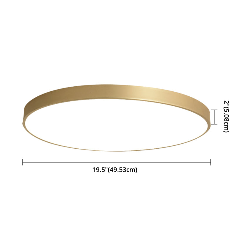 Simplicity Round Shape LED Ceiling Lamp Modern Bedroom Corridor Lighting Fixture Light with Gold Baking Paint Bezel Clearhalo 'Ceiling Lights' 'Close To Ceiling Lights' 'Close to ceiling' 'Flush mount' Lighting' 2562397