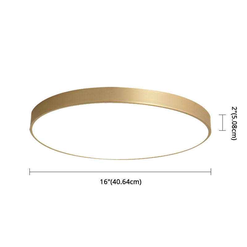 Simplicity Round Shape LED Ceiling Lamp Modern Bedroom Corridor Lighting Fixture Light with Gold Baking Paint Bezel Clearhalo 'Ceiling Lights' 'Close To Ceiling Lights' 'Close to ceiling' 'Flush mount' Lighting' 2562398