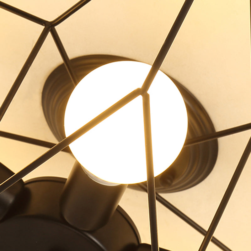 5 Bulbs Industrial Style Ceiling Light Flush Mount Dining Room Lighting Fixture with Iron Frame Lampshade Clearhalo 'Ceiling Lights' 'Close To Ceiling Lights' 'Close to ceiling' 'Semi-flushmount' Lighting' 2562525