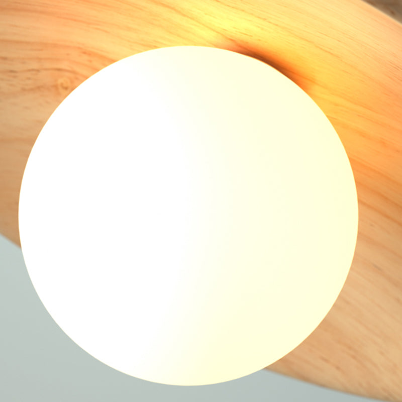 Modern Simplicity Wooden Ceiling Light 1-Light Mini Semi Flush Mount Hallway Lamp Clearhalo 'Ceiling Lights' 'Close To Ceiling Lights' 'Close to ceiling' 'Semi-flushmount' Lighting' 2562545