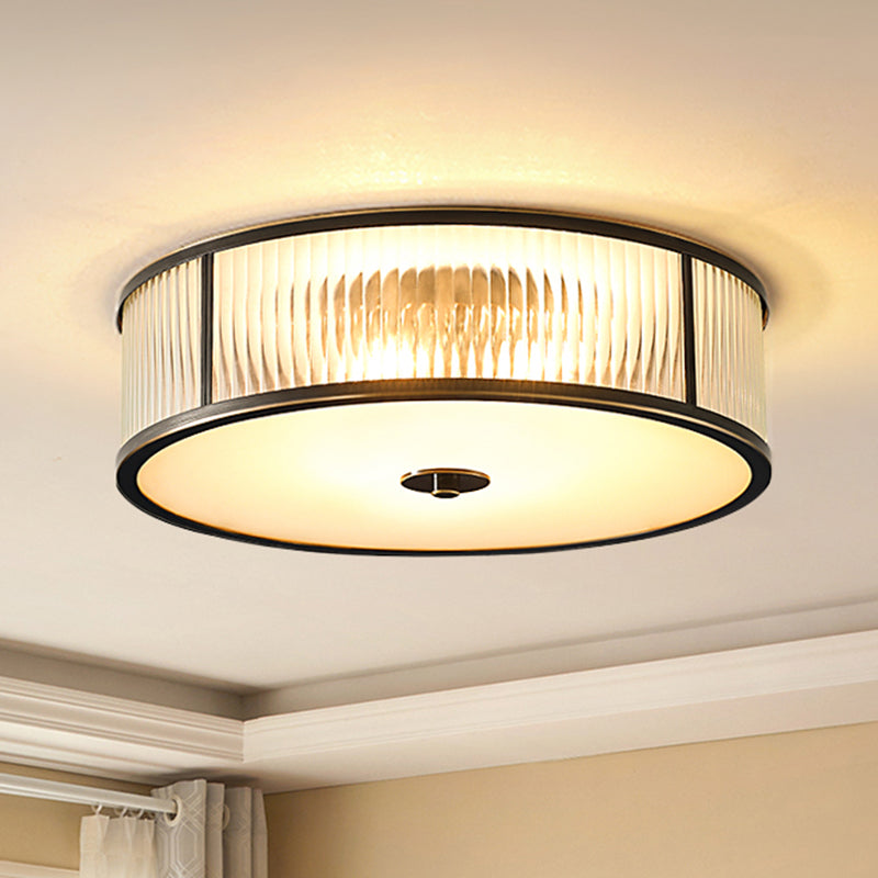 Glass Drum Shape Lighting Fixture Modern Simplicity Style Foyer Ceiling Light Clearhalo 'Ceiling Lights' 'Close To Ceiling Lights' 'Close to ceiling' 'Flush mount' Lighting' 2562618