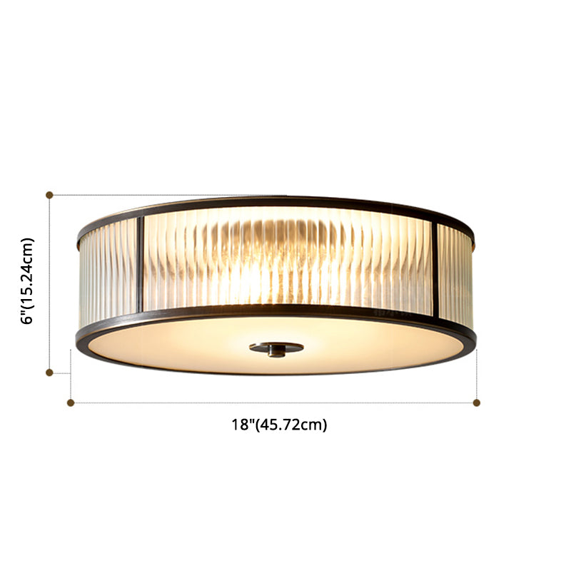 Glass Drum Shape Lighting Fixture Modern Simplicity Style Foyer Ceiling Light Clearhalo 'Ceiling Lights' 'Close To Ceiling Lights' 'Close to ceiling' 'Flush mount' Lighting' 2562626