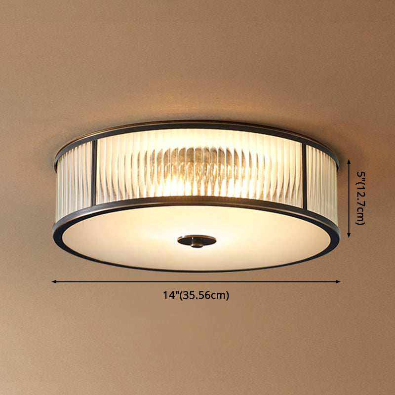 Glass Drum Shape Lighting Fixture Modern Simplicity Style Foyer Ceiling Light Clearhalo 'Ceiling Lights' 'Close To Ceiling Lights' 'Close to ceiling' 'Flush mount' Lighting' 2562630