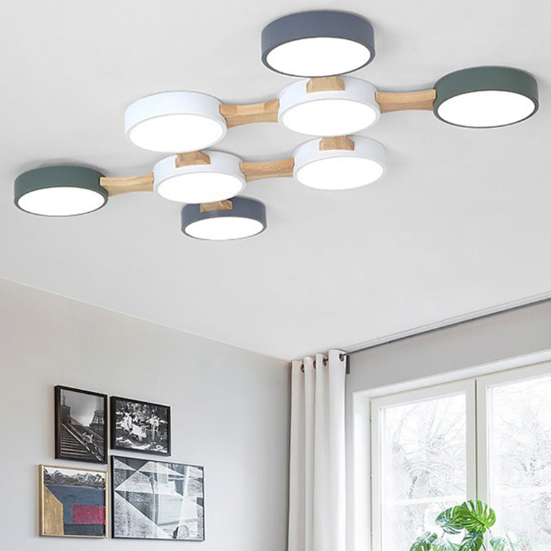 Modernism Simplicity LED Ceiling Fixture Light Wooden Flush Mount Light for Bedroom Dining Room Clearhalo 'Ceiling Lights' 'Close To Ceiling Lights' 'Close to ceiling' 'Flush mount' Lighting' 2562763