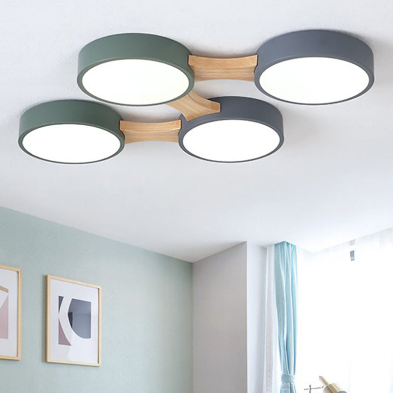 Modernism Simplicity LED Ceiling Fixture Light Wooden Flush Mount Light for Bedroom Dining Room Clearhalo 'Ceiling Lights' 'Close To Ceiling Lights' 'Close to ceiling' 'Flush mount' Lighting' 2562764