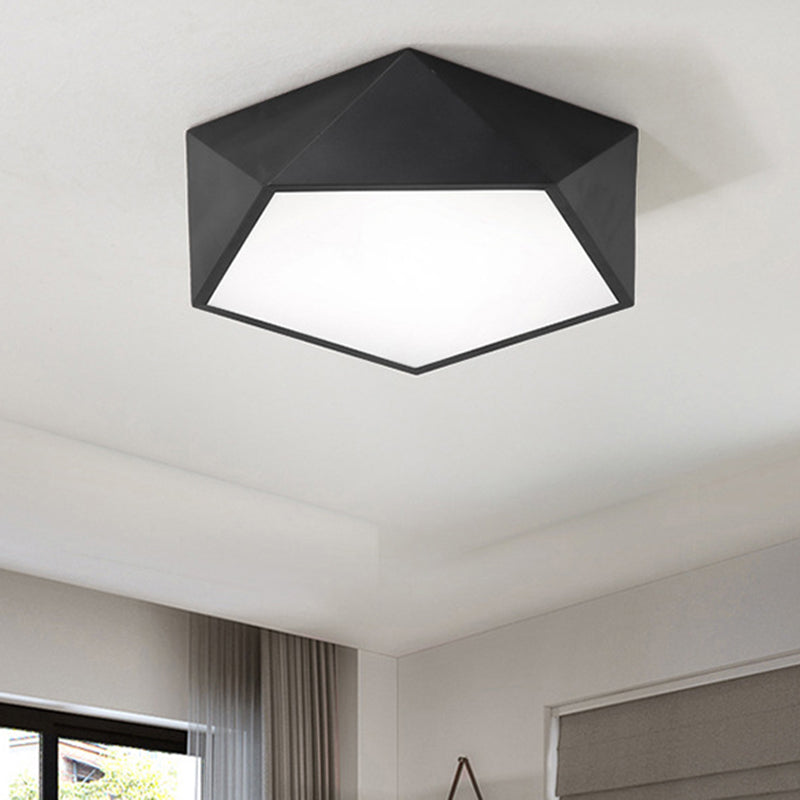 Macaroon Style Modern Lighting Fixture Geometric Acrylic Ceiling Lights LED Flush Mount Light for Hallway Bedroom Black Geometric Clearhalo 'Ceiling Lights' 'Close To Ceiling Lights' 'Close to ceiling' 'Flush mount' Lighting' 2562788