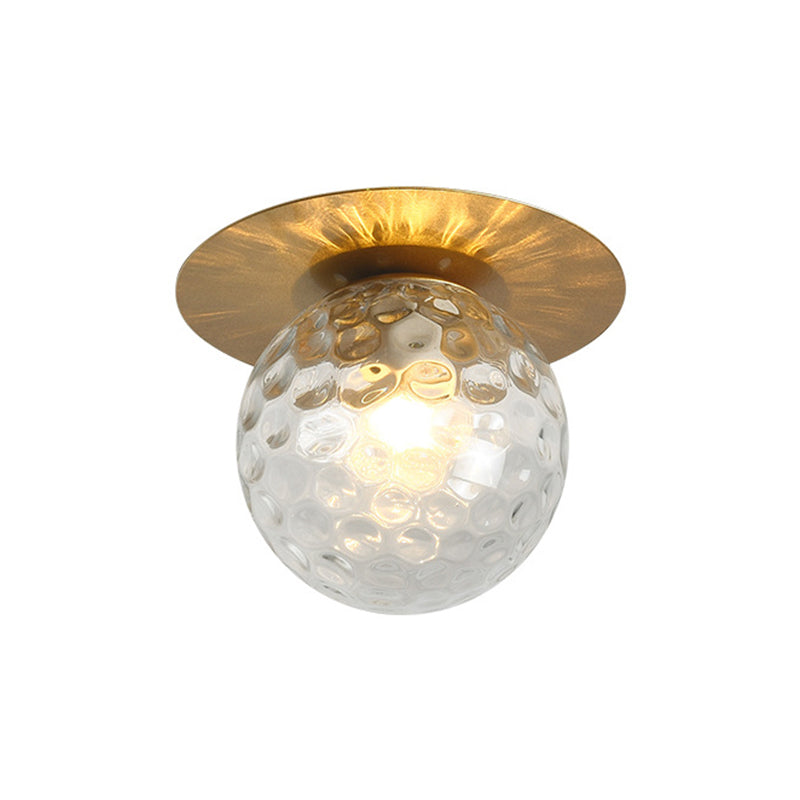 Glass Globe Shape Ceiling Light Modern Style 1 Bulb Flush-mount Lamp for Dining Room Clearhalo 'Ceiling Lights' 'Close To Ceiling Lights' 'Close to ceiling' 'Glass shade' 'Glass' 'Pendant Lights' 'Semi-flushmount' Lighting' 2562800