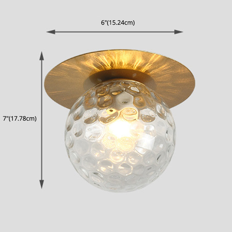 Glass Globe Shape Ceiling Light Modern Style 1 Bulb Flush-mount Lamp for Dining Room Clearhalo 'Ceiling Lights' 'Close To Ceiling Lights' 'Close to ceiling' 'Glass shade' 'Glass' 'Pendant Lights' 'Semi-flushmount' Lighting' 2562802