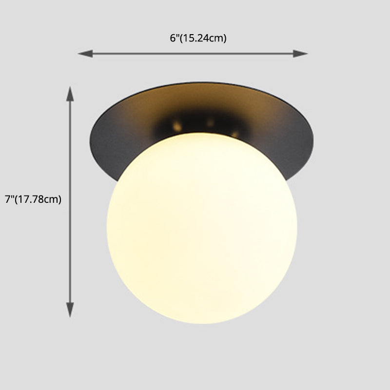 Glass Globe Shape Ceiling Light Modern Style 1 Bulb Flush-mount Lamp for Dining Room Clearhalo 'Ceiling Lights' 'Close To Ceiling Lights' 'Close to ceiling' 'Glass shade' 'Glass' 'Pendant Lights' 'Semi-flushmount' Lighting' 2562803