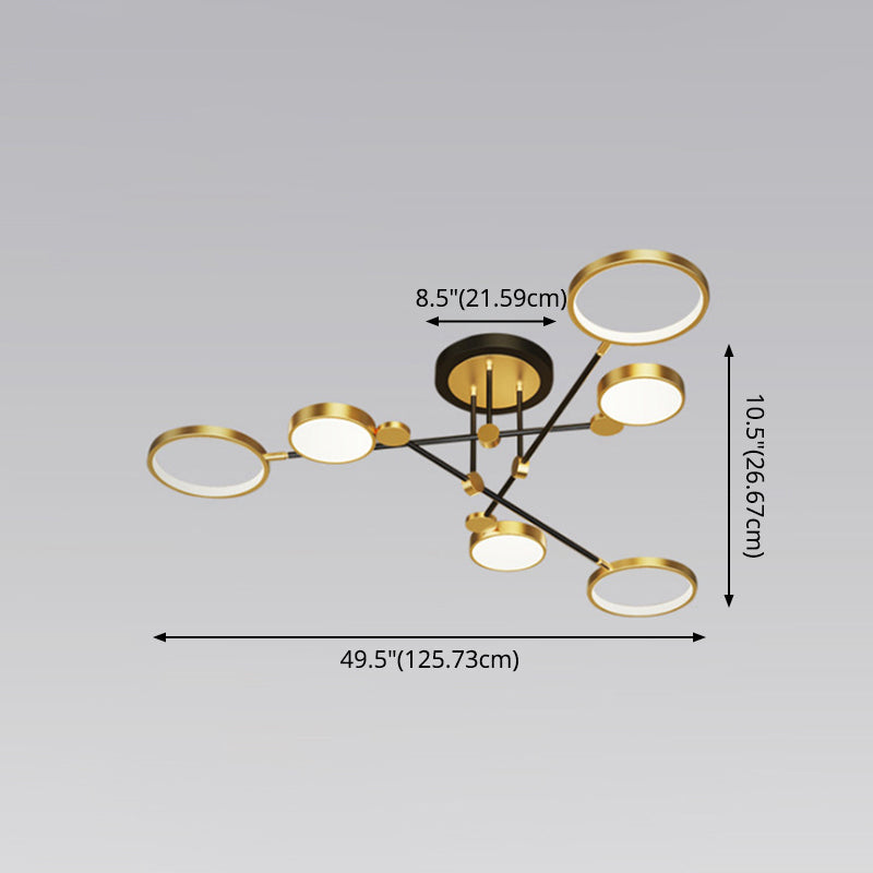 Ring Chandelier Pendant Light Modernist Metal Hanging Lamps with Hanging Cord for Living Room Clearhalo 'Ceiling Lights' 'Close To Ceiling Lights' 'Close to ceiling' Lighting' 2562890