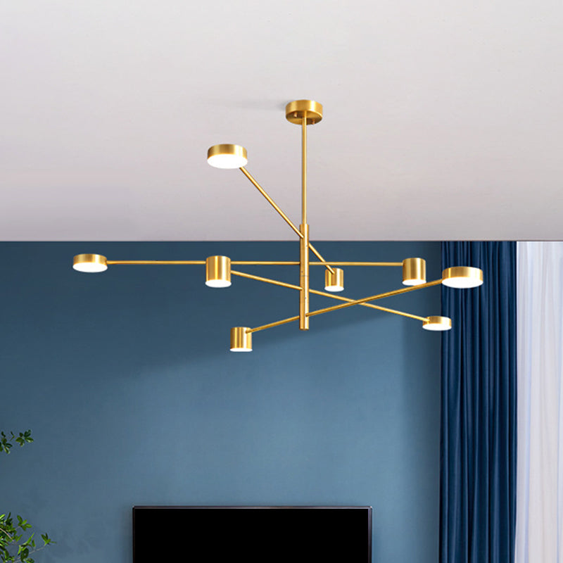 Starburst Ceiling Chandelier Contemporary Metal Hanging Ceiling Light for Living Room Clearhalo 'Ceiling Lights' 'Chandeliers' 'Modern Chandeliers' 'Modern' Lighting' 2562978