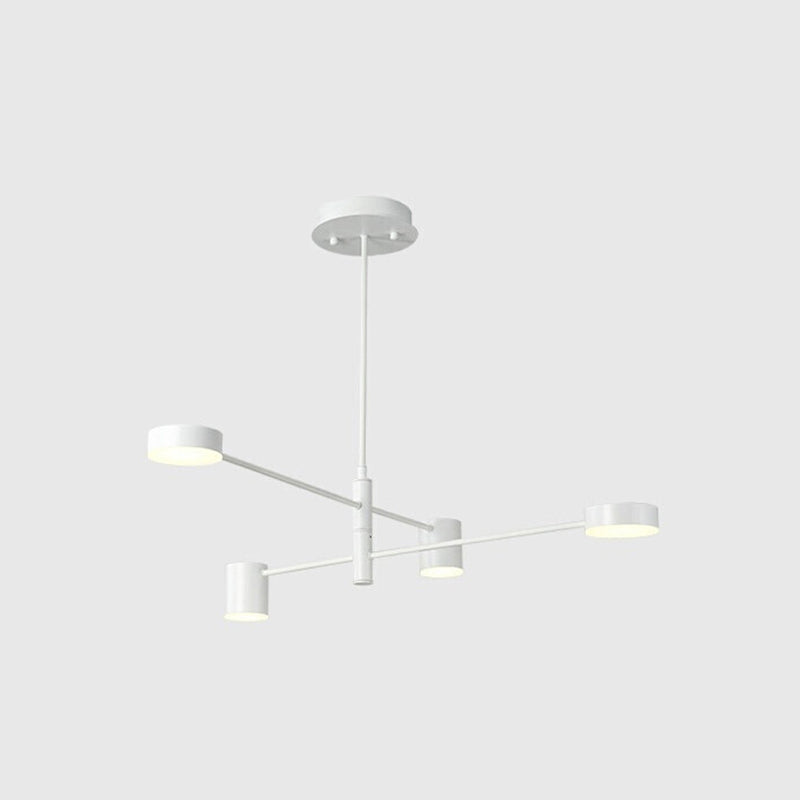 Starburst Ceiling Chandelier Contemporary Metal Hanging Ceiling Light for Living Room 4 White Clearhalo 'Ceiling Lights' 'Chandeliers' 'Modern Chandeliers' 'Modern' Lighting' 2562979