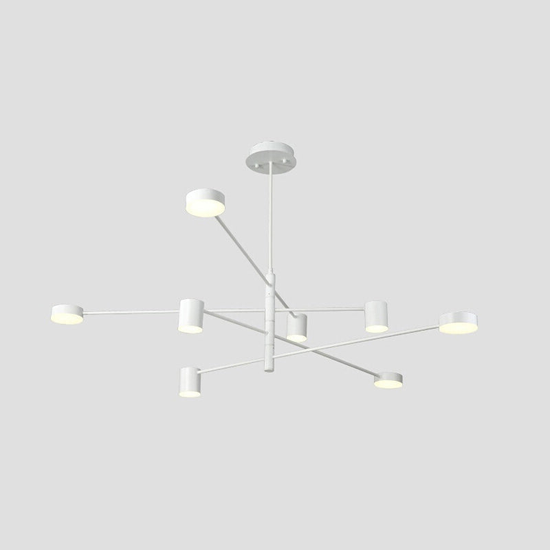 Starburst Ceiling Chandelier Contemporary Metal Hanging Ceiling Light for Living Room 8 White Clearhalo 'Ceiling Lights' 'Chandeliers' 'Modern Chandeliers' 'Modern' Lighting' 2562983