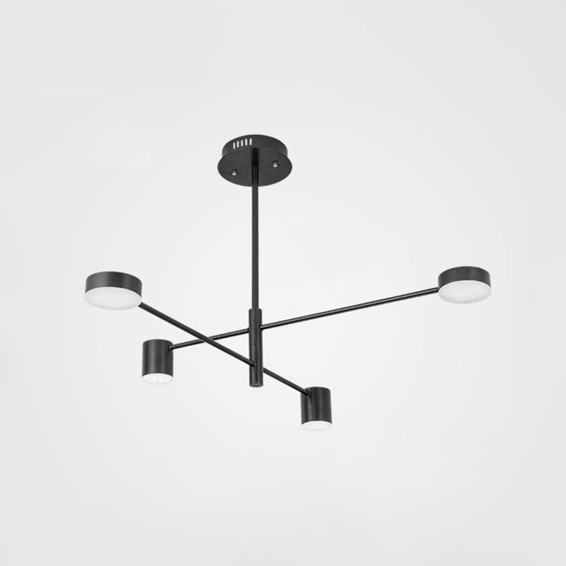 Starburst Ceiling Chandelier Contemporary Metal Hanging Ceiling Light for Living Room 4 Black Clearhalo 'Ceiling Lights' 'Chandeliers' 'Modern Chandeliers' 'Modern' Lighting' 2562991