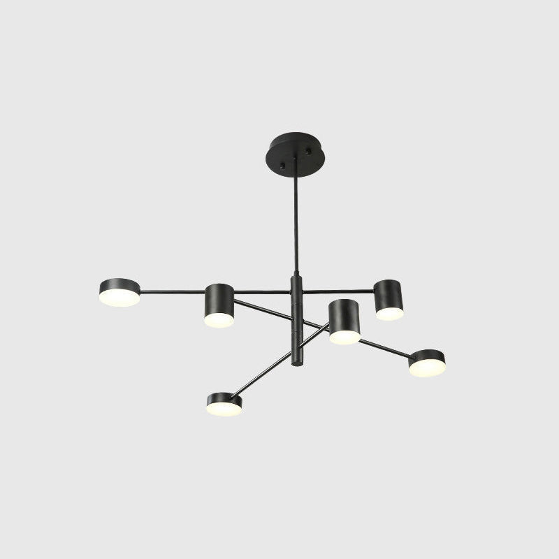 Starburst Ceiling Chandelier Contemporary Metal Hanging Ceiling Light for Living Room 6 Black Clearhalo 'Ceiling Lights' 'Chandeliers' 'Modern Chandeliers' 'Modern' Lighting' 2562993